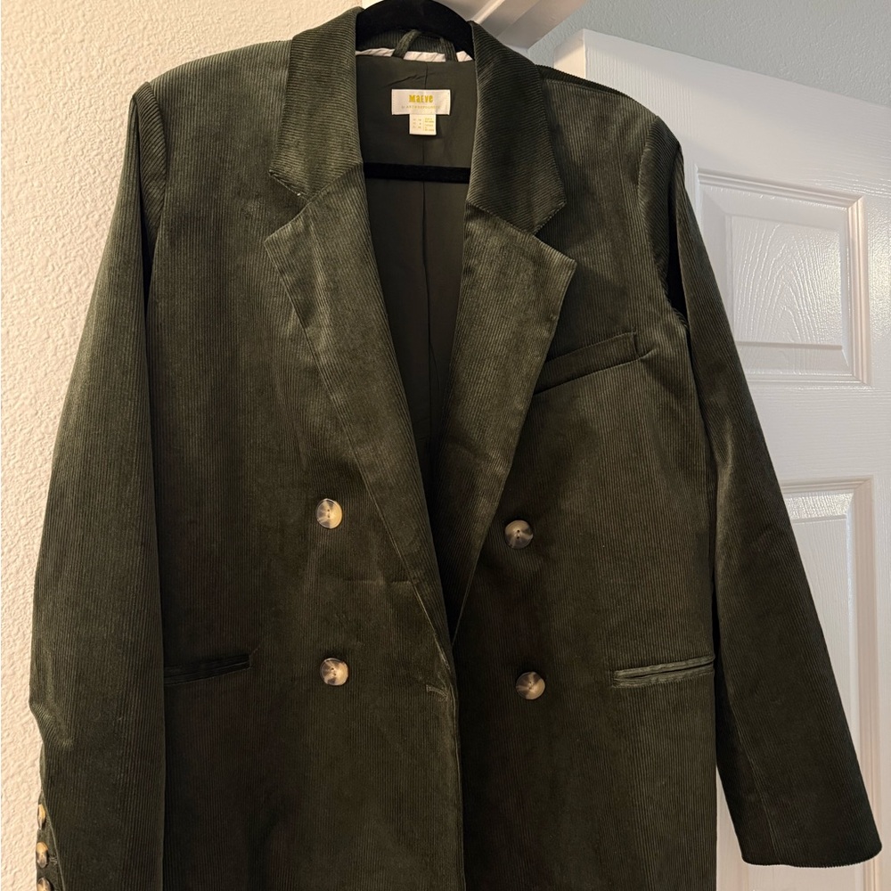 Anthropologie Olive Green Oversized Blazer NWT